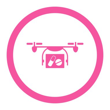 Tıbbi Quadcopter yuvarlak Raster simgesi