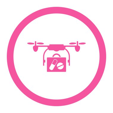Tıbbi dron sevk irsaliyesi yuvarlak Raster simgesi