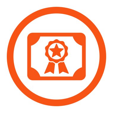 Ödülü Diploma yuvarlak Raster simgesi