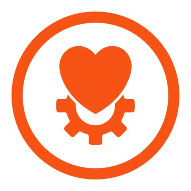 Mekanik Kalp yuvarlak Raster simgesi