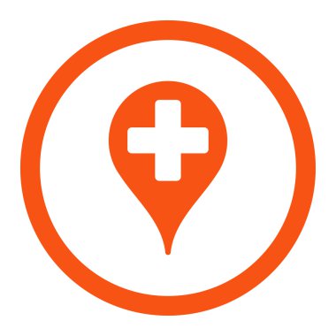 Tıbbi harita işaretleyici yuvarlak Raster simgesi