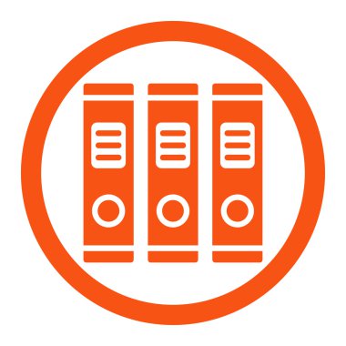 Office kitaplar yuvarlak Raster simgesini