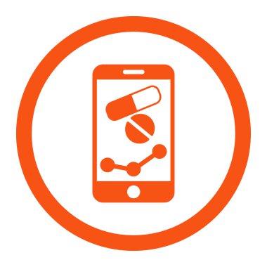 Eczane Online raporu Raster simgesi yuvarlak