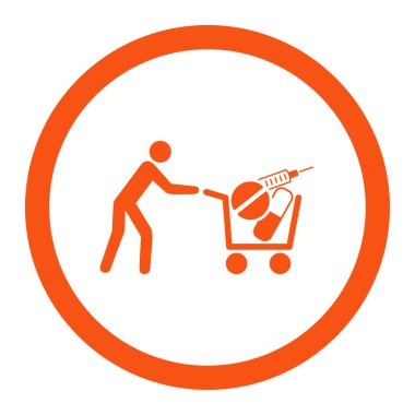 Tıbbi alışveriş yuvarlak Raster simgesi