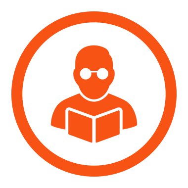 Öğrenci kitap yuvarlak Raster simgesini okuma