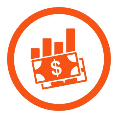 Satış çubuk grafiği yuvarlak Raster simgesi