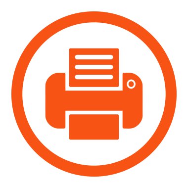 Yazdırma yuvarlak Raster simgesi