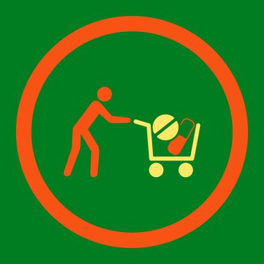 Raster simgesi alışveriş uyuşturucu yuvarlak