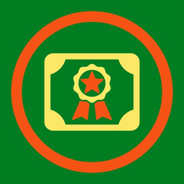 Ödülü Diploma yuvarlak Raster simgesi