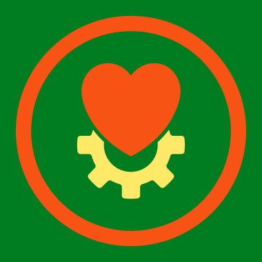 Mekanik Kalp yuvarlak Raster simgesi