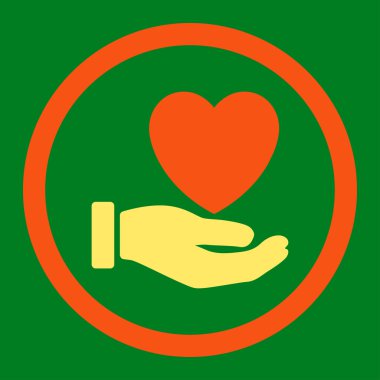 Kalp sadaka yuvarlak Raster simgesi