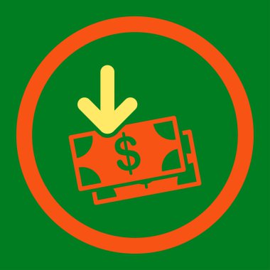 Para gelir yuvarlak Raster simgesi