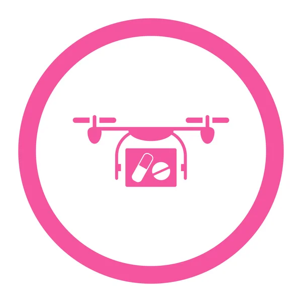 Lékařská Quadcopter zaoblené rastrové ikona — Stock fotografie