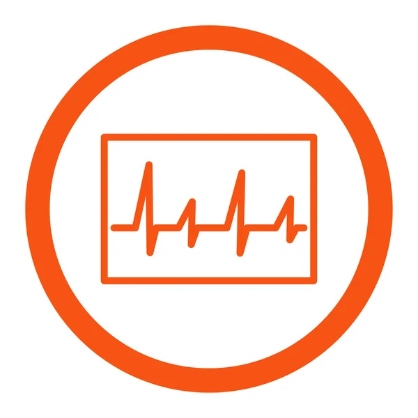 Kardiogramm abgerundetes Rastersymbol — Stockfoto