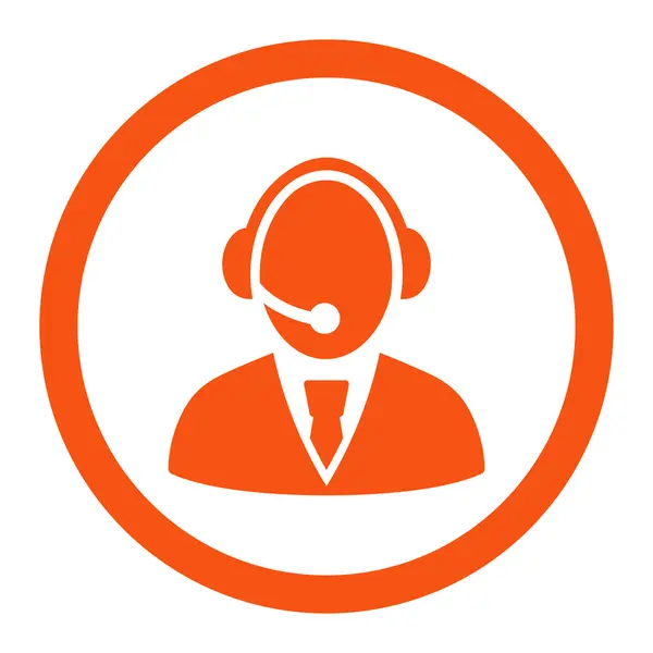 Call Center Worker Rounded Raster Icon — Stok Foto