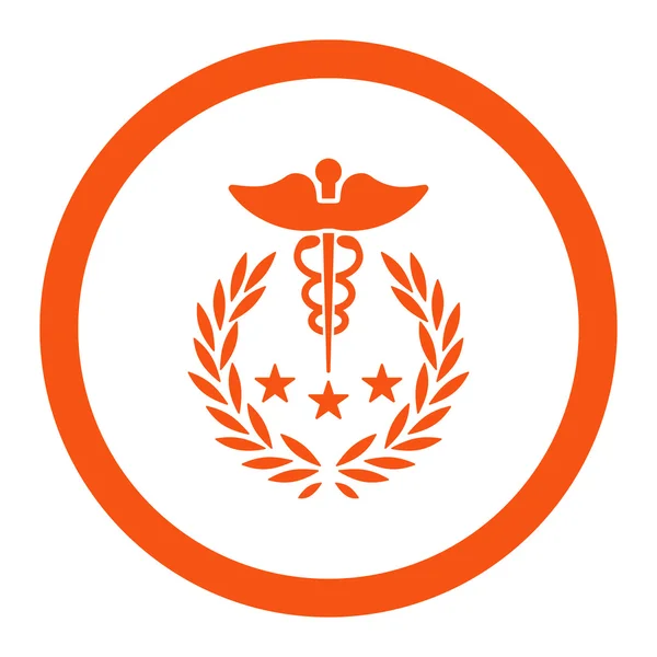 Ikona zaoblené rastrové Logo caduceus — Stock fotografie