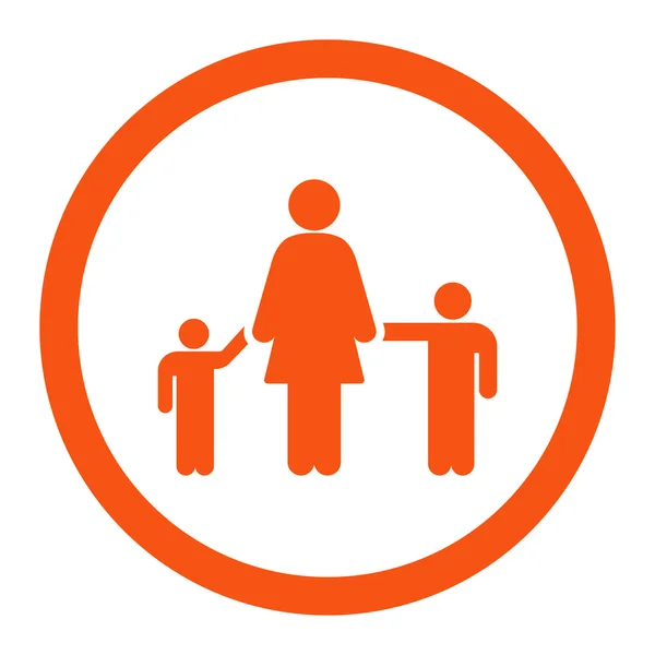 母亲和儿童圆的光栅图标 — 图库照片