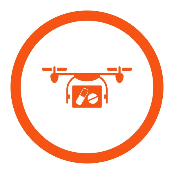 Medische Quadcopter afgeronde Raster pictogram — Stockfoto