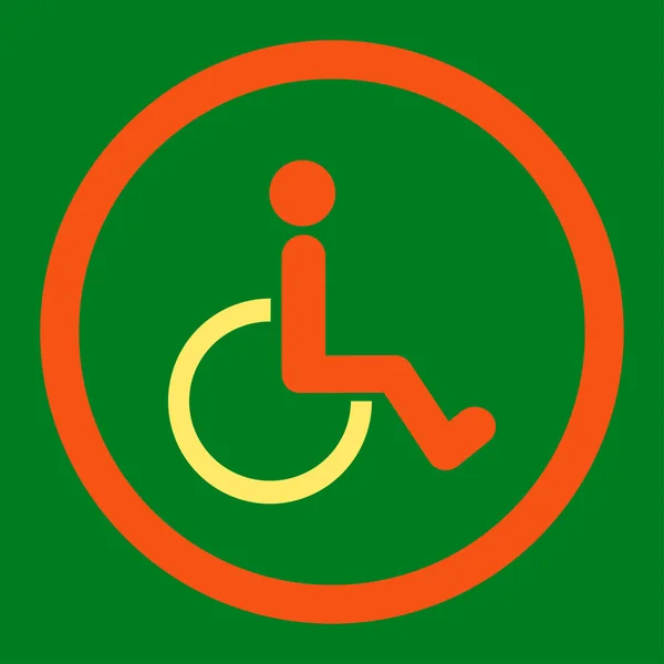Osoba niepełnosprawna zaokrąglone rastrowych ikona — Zdjęcie stockowe