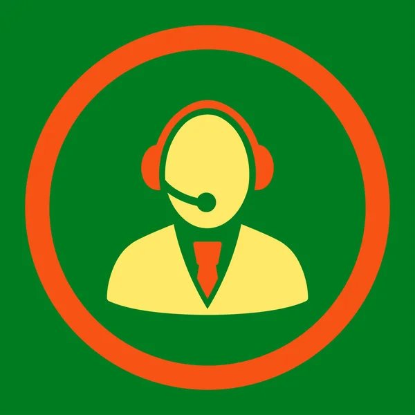 Call Center Worker Rounded Raster Icon — Stock Photo, Image