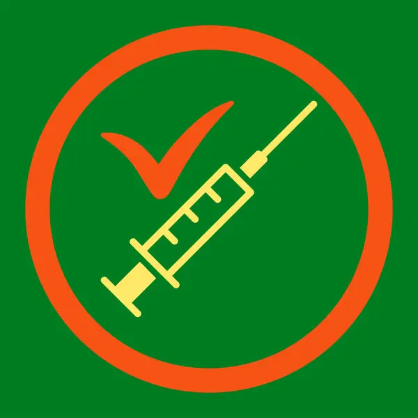 Gedaan vaccinatie afgeronde Raster pictogram — Stockfoto