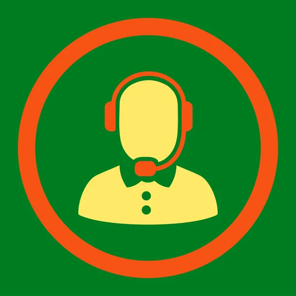 Call Center Operator Rounded Raster Icon — Stock Photo, Image