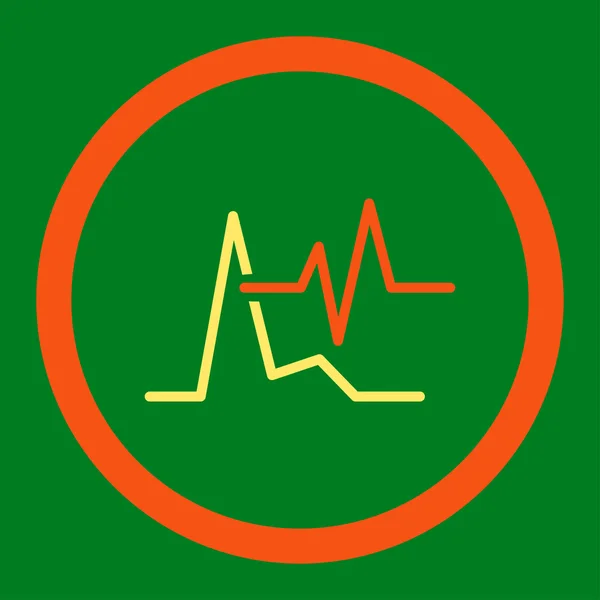 EKG zaokrąglone rastrowych ikona — Zdjęcie stockowe
