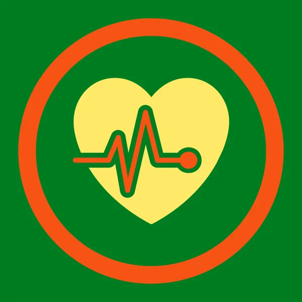 Heart Pulse Rounded Raster Icon — Stock Photo, Image