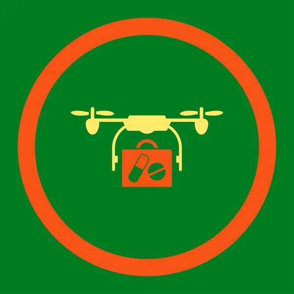 Pictogram voor medische Drone zending afgeronde Raster — Stockfoto