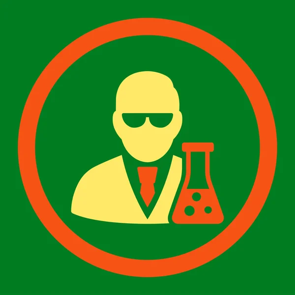 Учёный с круглой растровой иконой — стоковое фото