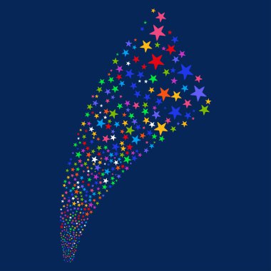 Piroteknik yıldızı havai fişek akışı