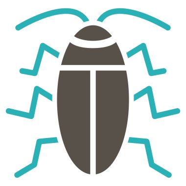 Hamam böceği düz simgesi