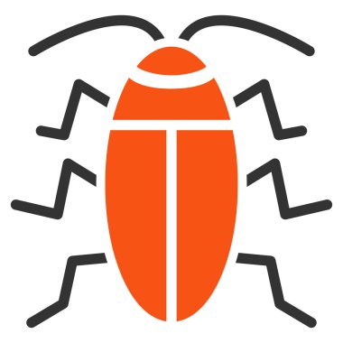 Hamam böceği düz simgesi