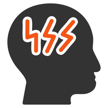 Baş ağrısı düz simgesi