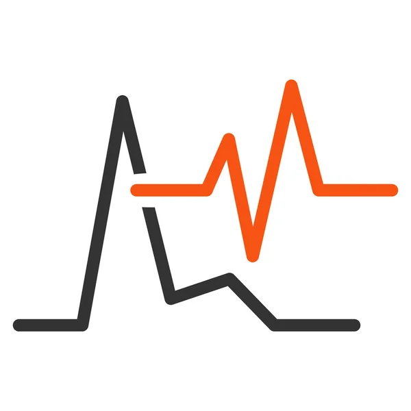 EKG z płaskim ikona — Wektor stockowy