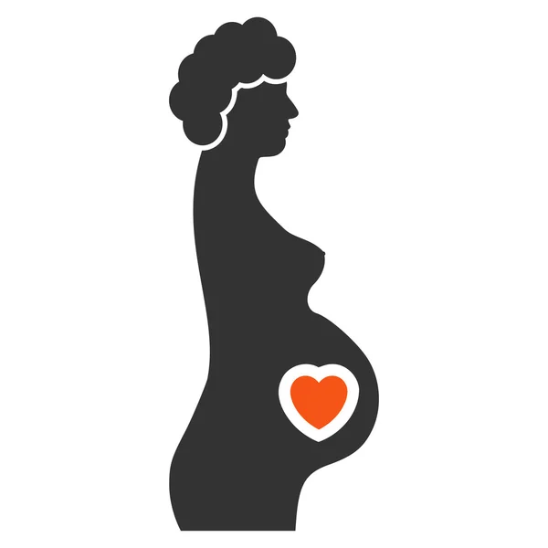 Icono femenino embarazada — Vector de stock