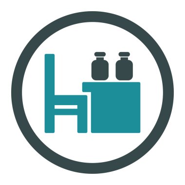 Eczacı tablo yuvarlak vektör simgesi