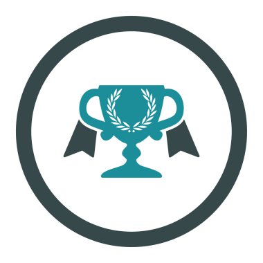 Ödülü Kupası yuvarlak vektör simgesi