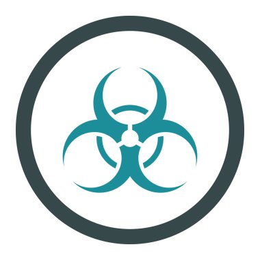 Biyolojik tehlike sembolü yuvarlak vektör simgesi