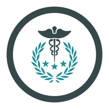 Caduceus Logo yuvarlak vektör simge
