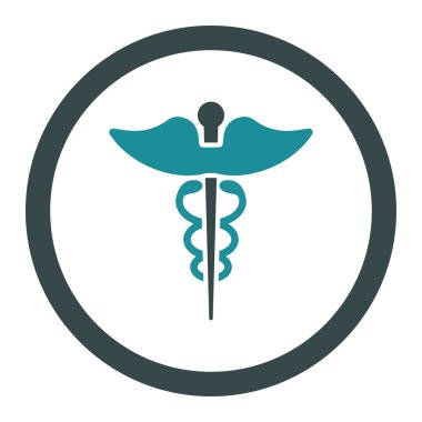 Caduceus yuvarlak vektör simgesi