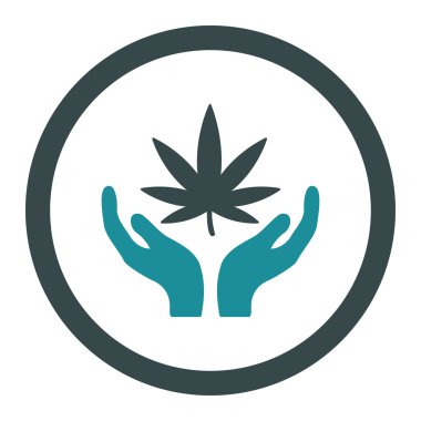 Esrar bakım yuvarlak vektör simgesi