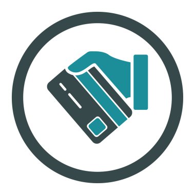 Kartı ödeme yuvarlak vektör simgesi