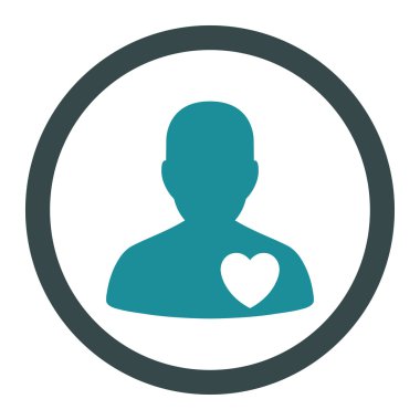 Kardiyoloji hasta yuvarlak vektör simgesi