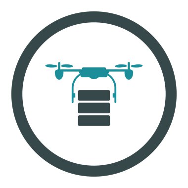 Kargo uçağı yuvarlak vektör simgesi