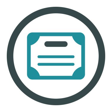 Sertifika yuvarlak vektör simgesi