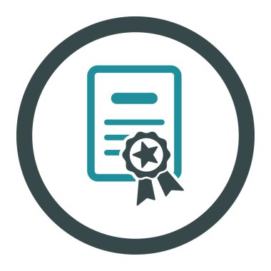 Onaylı Diploma yuvarlak vektör simgesi