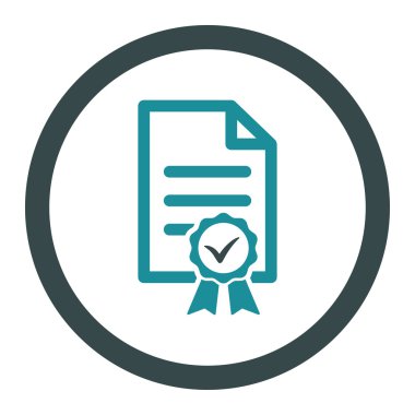 Sertifikalı yuvarlak vektör simgesi