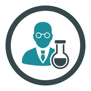 Kimyager yuvarlak vektör simgesi