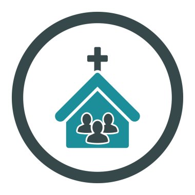 Kilise yuvarlak vektör simgesi